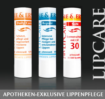 Drei Lippenstifte zur Pflege  SIE & ER LipCare aus der Apotheke